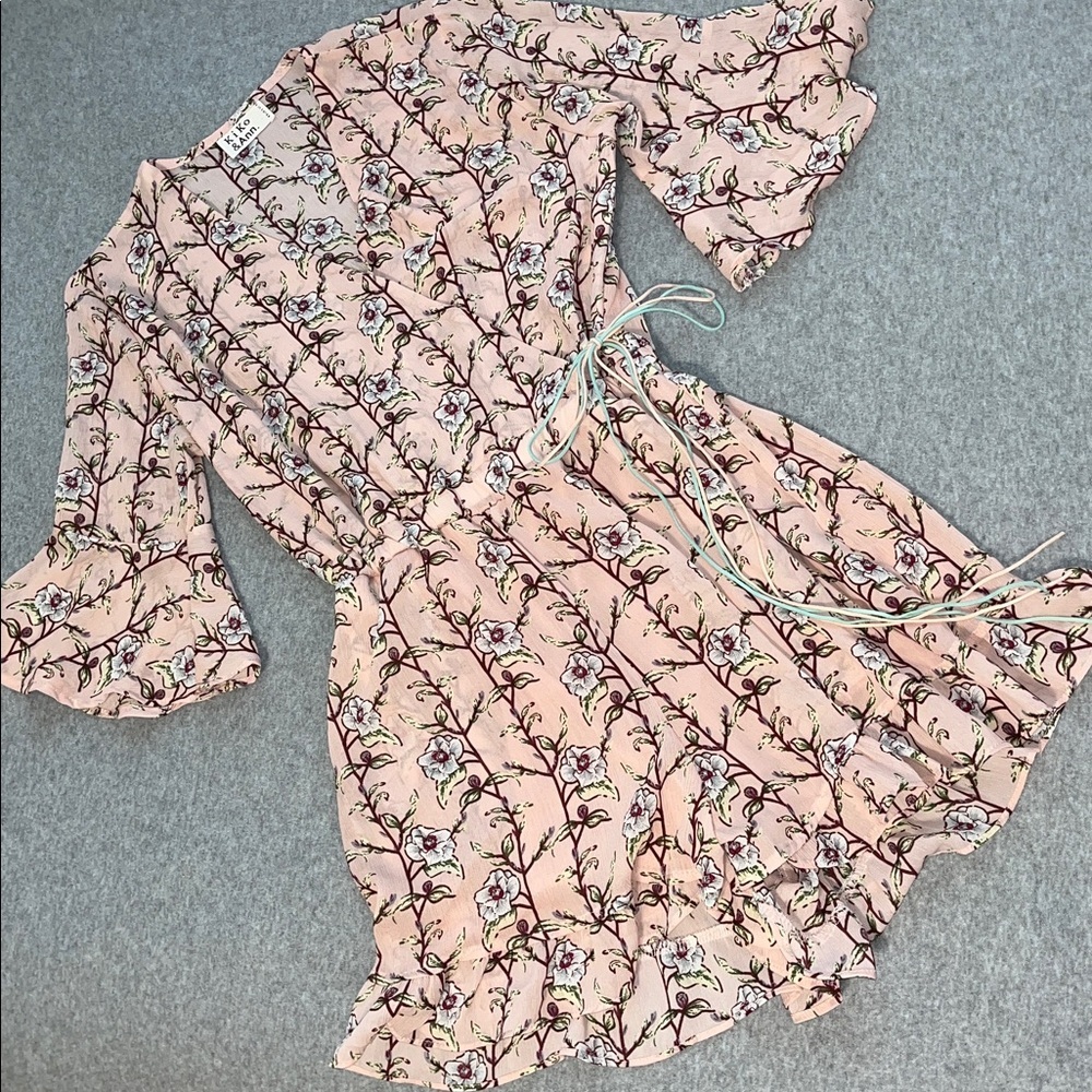 Fairy Coquette Floral Romper Womens Small Pink Ruffle Kawaii